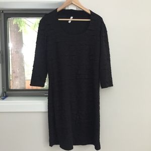 Made in Canada, Black Scoop Neck Textured Dress